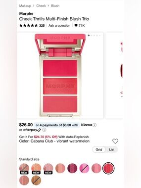 Morphe Cheek Thrills Multi-Finish Blush Trio - Cabana Club